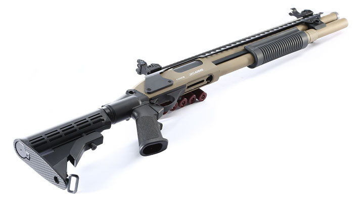 Jag Arms Scattergun SP Vollmetall Pump Action Gas Shotgun 6mm BB tan Bild 4