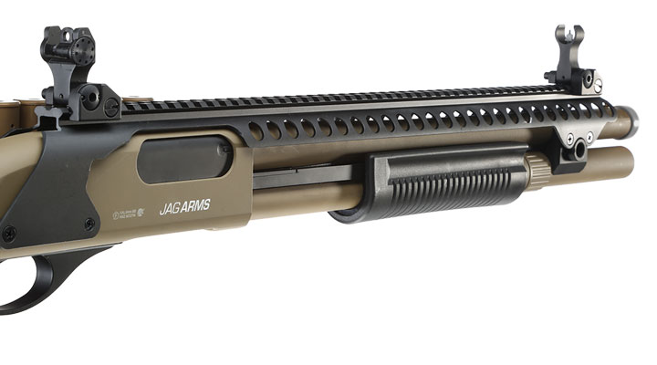 Jag Arms Scattergun SP Vollmetall Pump Action Gas Shotgun 6mm BB tan Bild 8