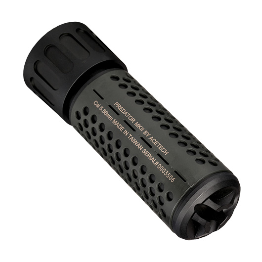 Acetech Predator MK II Suppressor inkl. Brighter C Tracer Unit mit Li-Ion / Stahl Flash-Hider 14mm- schwarz Bild 1