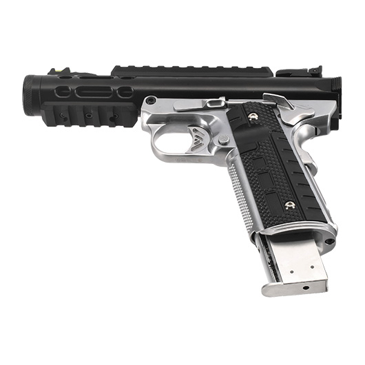 Wei-ETech Galaxy 1911 Vollmetall GBB 6mm BB Satin-Chrome / schwarz Bild 5