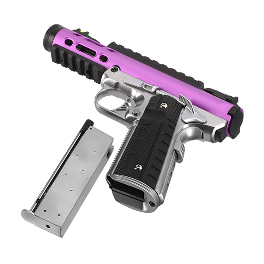 Wei-ETech Galaxy 1911 Vollmetall GBB 6mm BB Satin-Chrome / purple Bild 6