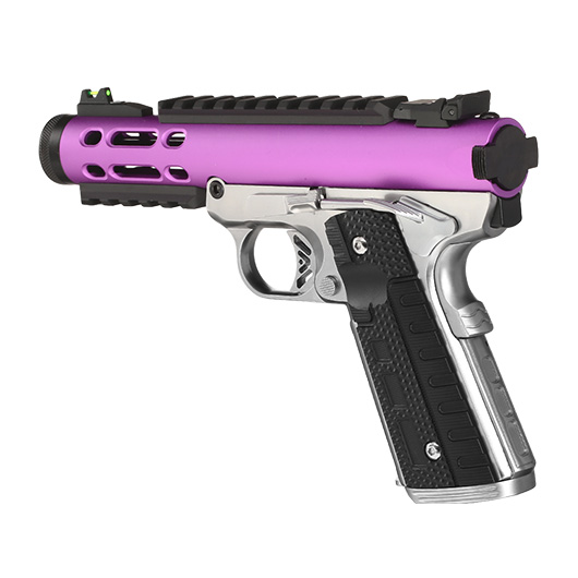 Wei-ETech Galaxy 1911 Vollmetall GBB 6mm BB Satin-Chrome / purple Bild 8