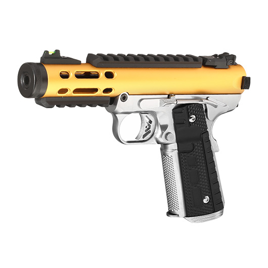 Wei-ETech Galaxy 1911 Vollmetall GBB 6mm BB Satin-Chrome / gold