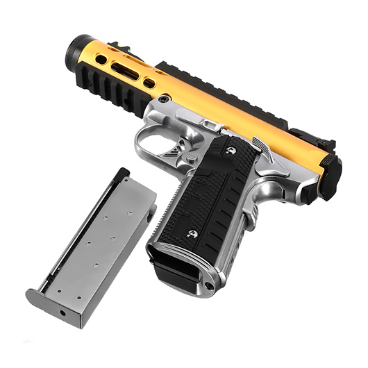 Wei-ETech Galaxy 1911 Vollmetall GBB 6mm BB Satin-Chrome / gold Bild 6