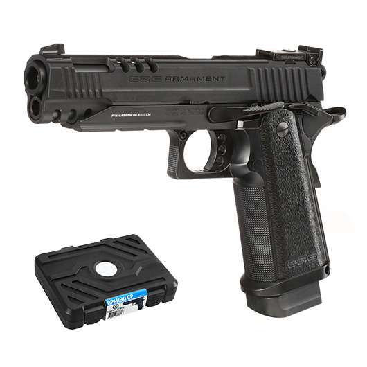 G&G GPM1911 CP Airsoftpistole Hi-Capa Metallrahmen GBB 6mm BB schwarz inkl. Pistolenkoffer