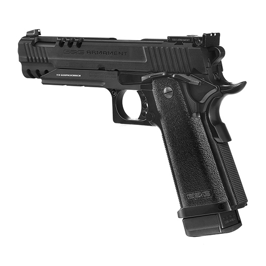 G&G GPM1911 CP Airsoftpistole Hi-Capa Metallrahmen GBB 6mm BB schwarz inkl. Pistolenkoffer Bild 10