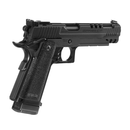 G&G GPM1911 CP Airsoftpistole Hi-Capa Metallrahmen GBB 6mm BB schwarz inkl. Pistolenkoffer Bild 4