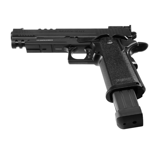G&G GPM1911 CP Airsoftpistole Hi-Capa Metallrahmen GBB 6mm BB schwarz inkl. Pistolenkoffer Bild 5