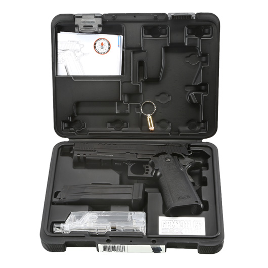 G&G GPM1911 CP Airsoftpistole Hi-Capa Metallrahmen GBB 6mm BB schwarz inkl. Pistolenkoffer Bild 8