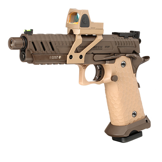 Vorsk Airsoft Hi-Capa 5.1 Vengeance mit HD5141 LPZ Vollmetall GBB 6mm BB Tan / Bronze