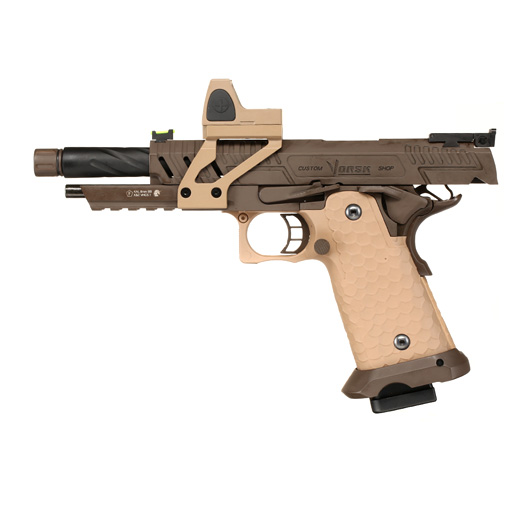 Vorsk Airsoft Hi-Capa 5.1 Vengeance mit HD5141 LPZ Vollmetall GBB 6mm BB Tan / Bronze Bild 2