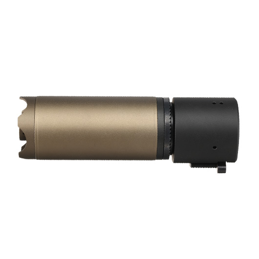 ASG B&T Rotex-V Compact Aluminium Silencer mit Stahl Flash-Hider 14mm- Mud-Earth Bild 1