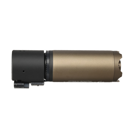 ASG B&T Rotex-V Compact Aluminium Silencer mit Stahl Flash-Hider 14mm- Mud-Earth Bild 2