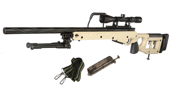 Well MB4420D SV-98 Snipergewehr inkl. Zweibein / Zielfernrohr Springer 6mm BB tan