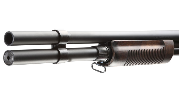 Maruzen M870 Extension Custom Pump Action Gas Shotgun mit Hlsenauswurf 6mm BB Echtholz Bild 6