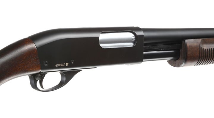 Maruzen M870 Extension Custom Pump Action Gas Shotgun mit Hlsenauswurf 6mm BB Echtholz Bild 8