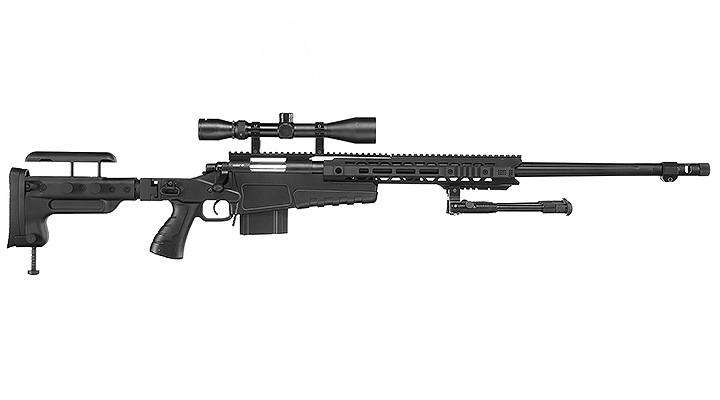 Ersatzteilset Well MB4419-3D Mk13 Mod 7 Snipergewehr inkl. Zweibein / Zielfernrohr Springer 6mm BB schwarz Bild 2