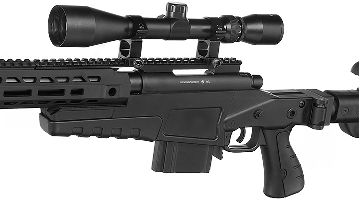 Ersatzteilset Well MB4419-3D Mk13 Mod 7 Snipergewehr inkl. Zweibein / Zielfernrohr Springer 6mm BB schwarz Bild 7