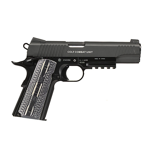 Cybergun Colt 1911 Combat Unit Vollmetall CO2 BlowBack 6mm BB grau / schwarz Bild 3