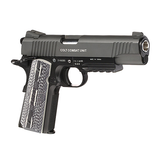 Cybergun Colt 1911 Combat Unit Vollmetall CO2 BlowBack 6mm BB grau / schwarz Bild 7