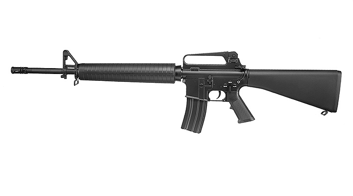 E&C M16A2 Rifle Vollmetall QD-1.5 Gearbox S-AEG 6mm BB schwarz Bild 1
