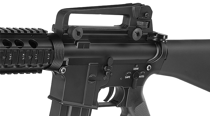 E&C M16A4 Rifle Vollmetall QD-1.5 Gearbox S-AEG 6mm BB schwarz Bild 6