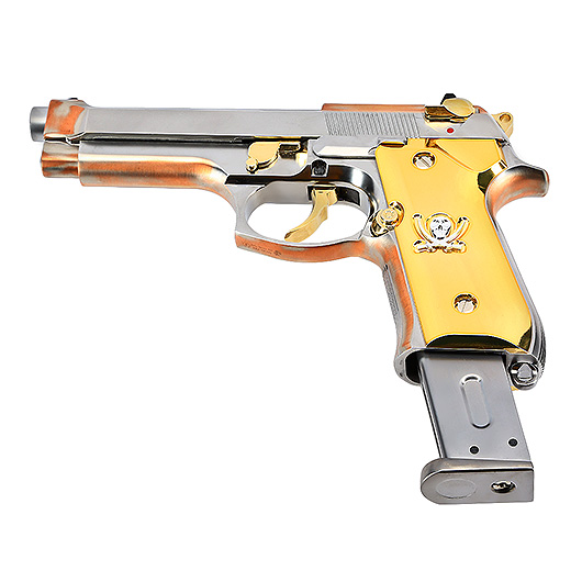 Socom Gear M92F Calico Jack Vollmetall GBB 6mm BB Gold-Chrome Finish Bild 5