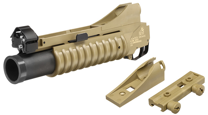 Cybergun Colt M203 40mm Granatwerfer Polymer-Version (3in1) Dark Earth - Short Version