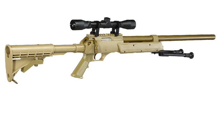 Nuprol Tango T96 Snipergewehr inkl. Zweibein / Zielfernrohr Springer 6mm BB Tan Bild 3