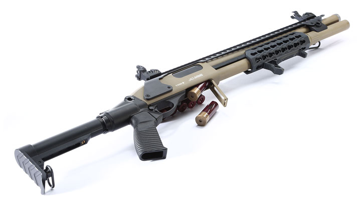 Jag Arms Scattergun SPX Vollmetall Pump Action Gas Shotgun 6mm BB tan Bild 5