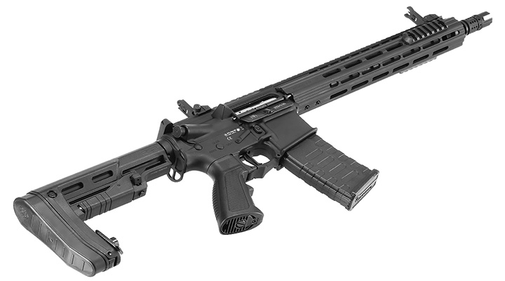 APS M4 13 Zoll M-LOK Spyder ASR-Series Vollmetall eSilver Edge SDU-MosFet 2.0 Vollmetall S-AEG 6mm BB schwarz Bild 4