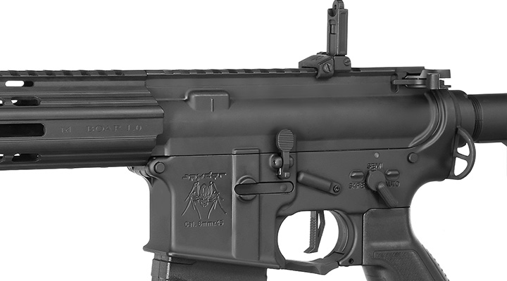 APS M4 13 Zoll M-LOK Spyder ASR-Series Vollmetall eSilver Edge SDU-MosFet 2.0 Vollmetall S-AEG 6mm BB schwarz Bild 7