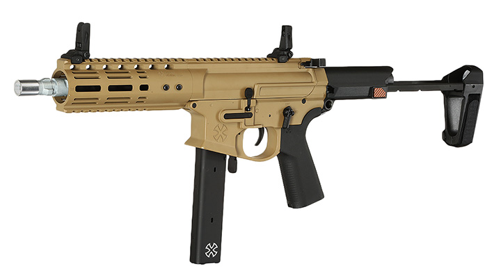 APS / EMG Noveske Space Invader 9mm Gen. 4 eSilver Edge SDU-MosFet 2.0 Vollmetall S-AEG 6mm BB Tan