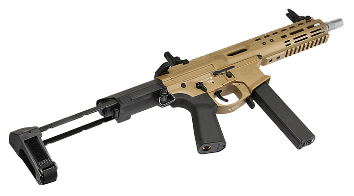 APS / EMG Noveske Space Invader 9mm Gen. 4 eSilver Edge SDU-MosFet 2.0 Vollmetall S-AEG 6mm BB Tan Bild 5