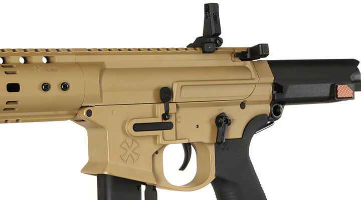 APS / EMG Noveske Space Invader 9mm Gen. 4 eSilver Edge SDU-MosFet 2.0 Vollmetall S-AEG 6mm BB Tan Bild 7