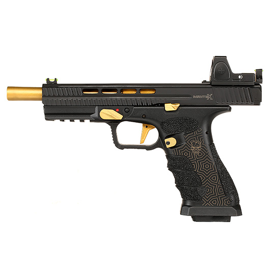 APS Mantis X mit Reflex LPZ D-Mod mit Metallschlitten CO2BB 6mm BB schwarz / gold Bild 2