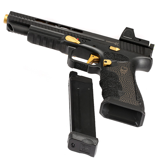 APS Mantis X mit Reflex LPZ D-Mod mit Metallschlitten CO2BB 6mm BB schwarz / gold Bild 6