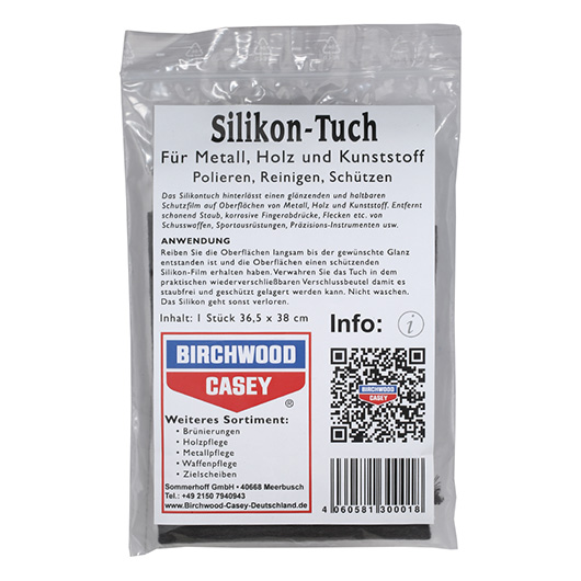 Birchwood Casey Gun & Reel Silikontuch zur Reinigung 36,5 x 38 cm grau Bild 1