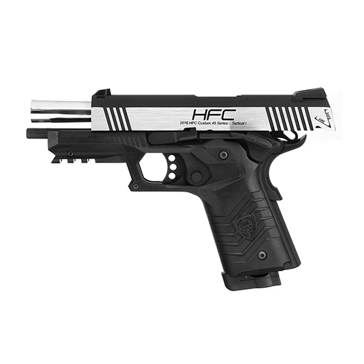 HFC M1911S Custom 45 GripTac Airsoftpistole Vollmetall CO2BB 6mm BB Dual Tone inkl. Pistolenkoffer Bild 2