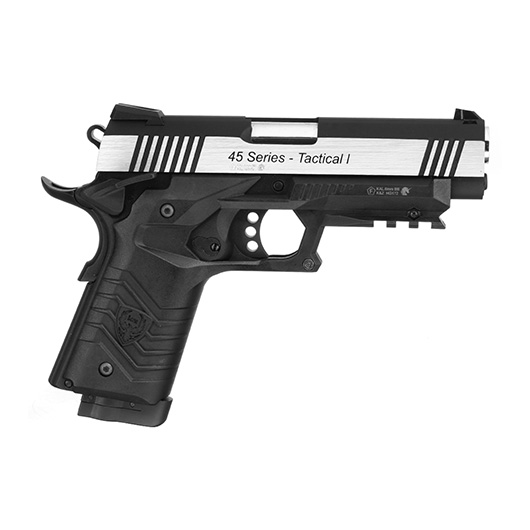 HFC M1911S Custom 45 GripTac Airsoftpistole Vollmetall CO2BB 6mm BB Dual Tone inkl. Pistolenkoffer Bild 3