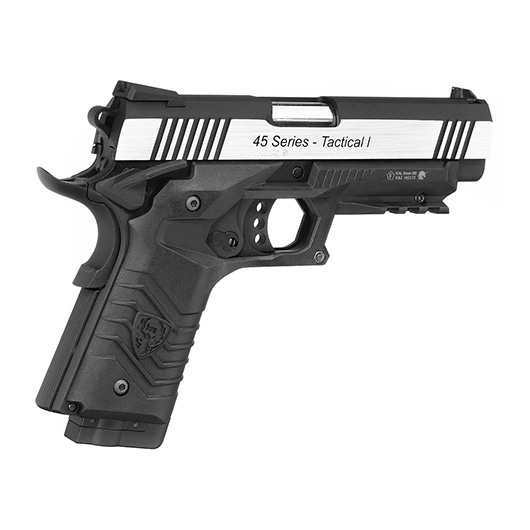 HFC M1911S Custom 45 GripTac Airsoftpistole Vollmetall CO2BB 6mm BB Dual Tone inkl. Pistolenkoffer Bild 4