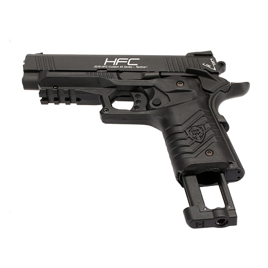 HFC M1911S Custom 45 GripTac Airsoftpistole Vollmetall CO2BB 6mm BB schwarz inkl. Pistolenkoffer Bild 5