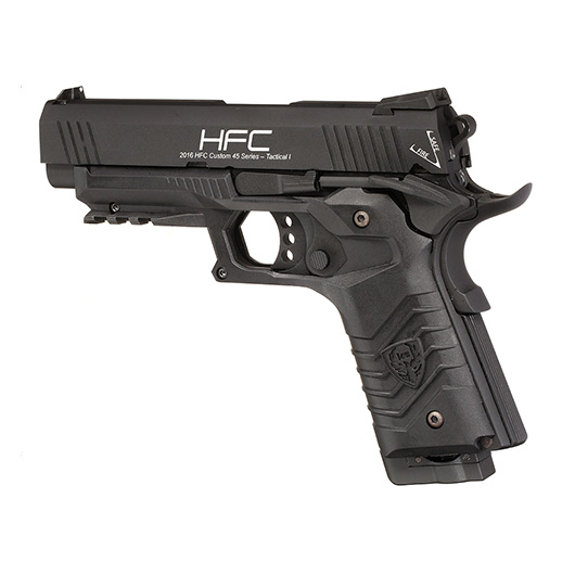 HFC M1911S Custom 45 GripTac Vollmetall CO2BB 6mm BB schwarz inkl. Pistolenkoffer Bild 7