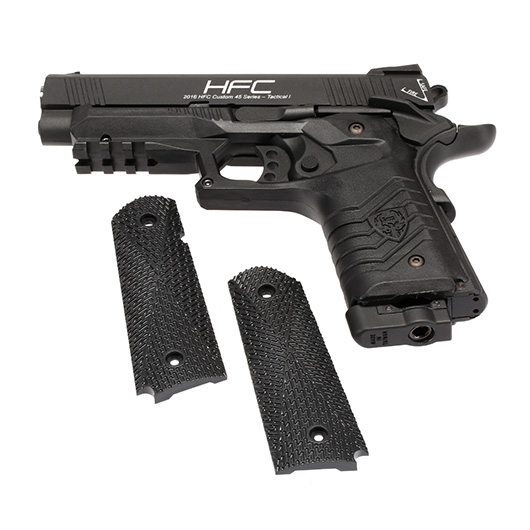 HFC M1911S Custom 45 GripTac Airsoftpistole Vollmetall CO2BB 6mm BB schwarz inkl. Pistolenkoffer Bild 9