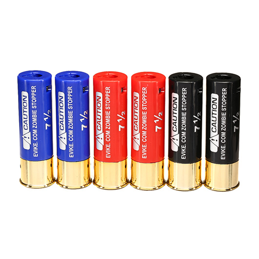 Evike Zombie Stopper Shotgun Patronen / Shells 30 Schuss blau / schwarz / rot - 6 Stck Bild 1