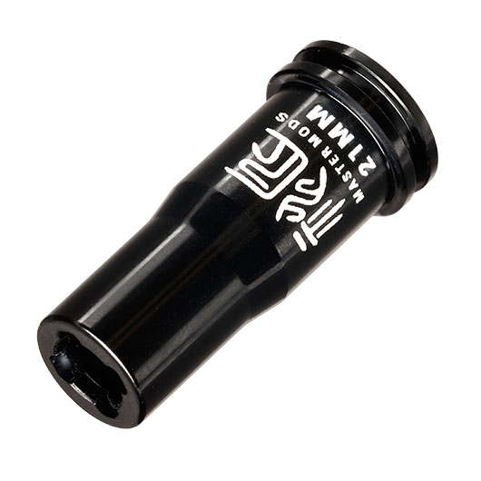 Master Mods 6061 Aluminium CNC Nozzle mit O-Ring 21,2 mm f. M4 / M16 S-AEG Gewehre schwarz