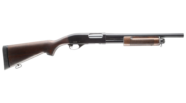 Maruzen M870 Standard Pump Action Gas Shotgun mit Hlsenauswurf 6mm BB Echtholz Bild 2