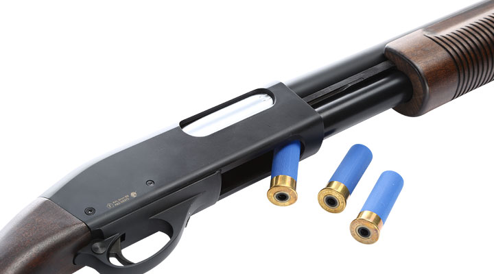 Maruzen M870 Standard Pump Action Gas Shotgun mit Hlsenauswurf 6mm BB Echtholz Bild 5