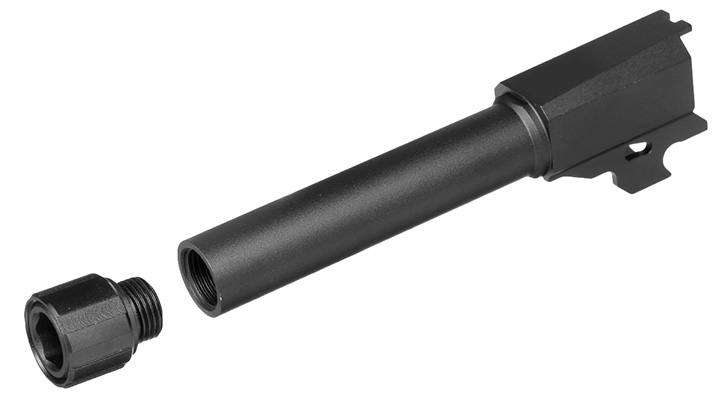 C&C Tac CNC Aluminium Outer Barrel mit Silencer Gewinde 11mm+ / 14mm- f. VFC P320-M18 GBB Serie Bild 6