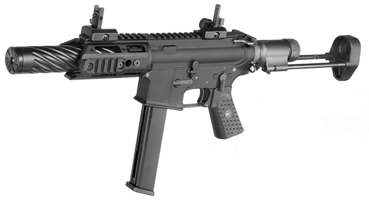 Wei-ETech M4 R5C SMG PCC Vollmetall AWSS OB GBB 6mm BB schwarz